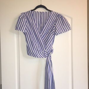 Striped wrap top